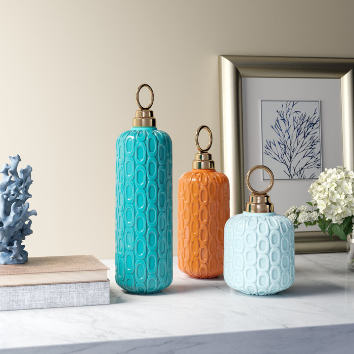 Rosecliff Heights Mitchell 3 Piece Ceramic Jar Set & Reviews Wayfair.ca